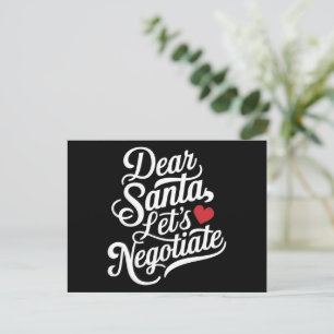 Cartão Postal De Festividades Querido Papai Noel Vamos Negociar Presente de Nata