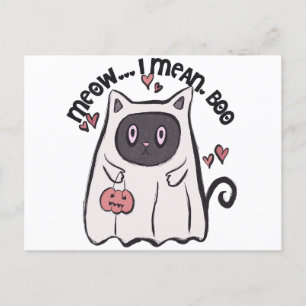Cartão Postal De Festividades Quero Dizer Boo Black Cat Halloween