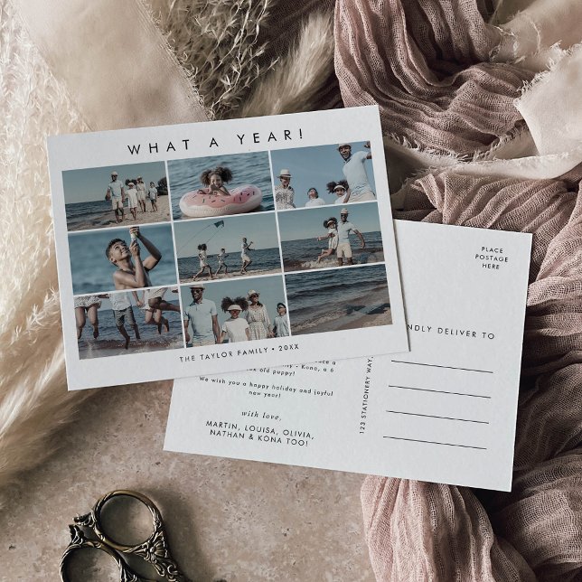 Cartão Postal De Festividades Quic O Natal De Colagem De Fotos De 10 Anos (Criador carregado)