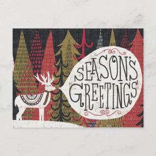 Cartão Postal De Festividades Quirky Christmas Deer