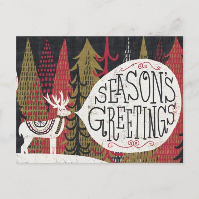 Cartão Postal De Festividades Quirky Christmas Deer (Frente)