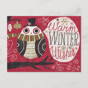 Cartão Postal De Festividades Quirky Christmas Owl