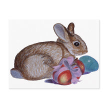 Rabbit And Easter Eggs Painting