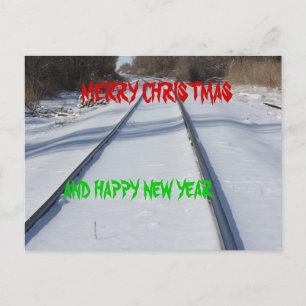 Cartão Postal De Festividades RAILROAD TRACK MERRY CHRISTMAS Postcard