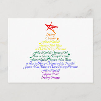 Cartão Postal De Festividades Rainbow Christmas Tree