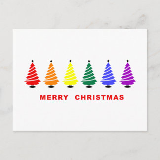 Cartão Postal De Festividades Rainbow Christmas Tree