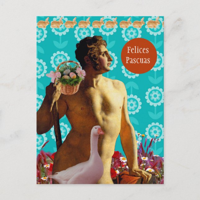 Cartão Postal De Festividades Rainbow Easter (Frente)