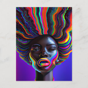 Cartão Postal De Festividades Rainbow Melanin Queen Black Girl Magista Sista