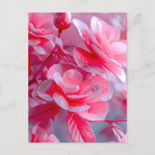 Cartão Postal De Festividades Raindrop Blush Cor-de-Rosa