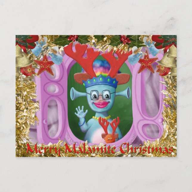 Cartão Postal De Festividades Rainha Mabel & Cedric. Feliz Natal! (Frente)