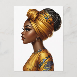 Cartão Postal De Festividades Rainha Negra melanina Bela Americana Sista