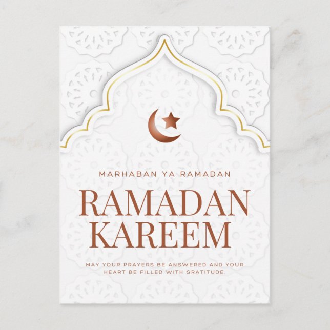 Cartão Postal De Festividades Ramadan Kareem Islamic Archway Art (Frente)