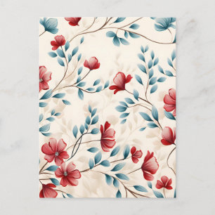 Cartão Postal De Festividades Ramo Floral Botânico Elegante