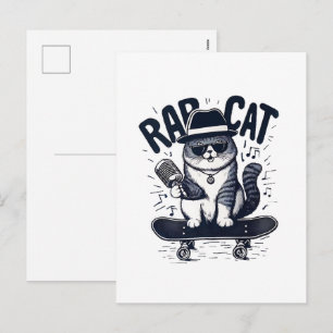 Cartão Postal De Festividades Rap Cat Harmony