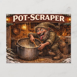 Cartão Postal De Festividades Raspador de Panela Icelandic Yule Lad