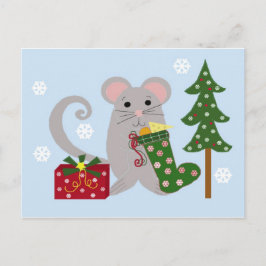 Cartão Postal De Festividades Rato de Natal
