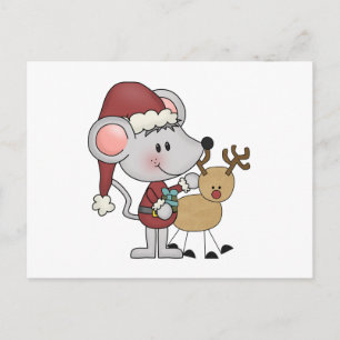 Cartão Postal De Festividades Rato de Natal e