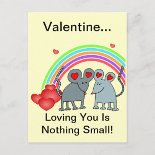 Cartão Postal De Festividades Ratos em namorados do amor
