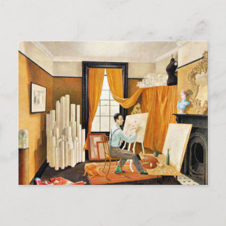 Cartão Postal De Festividades Ravilious - Edward Bawden Working in His Studio Ho