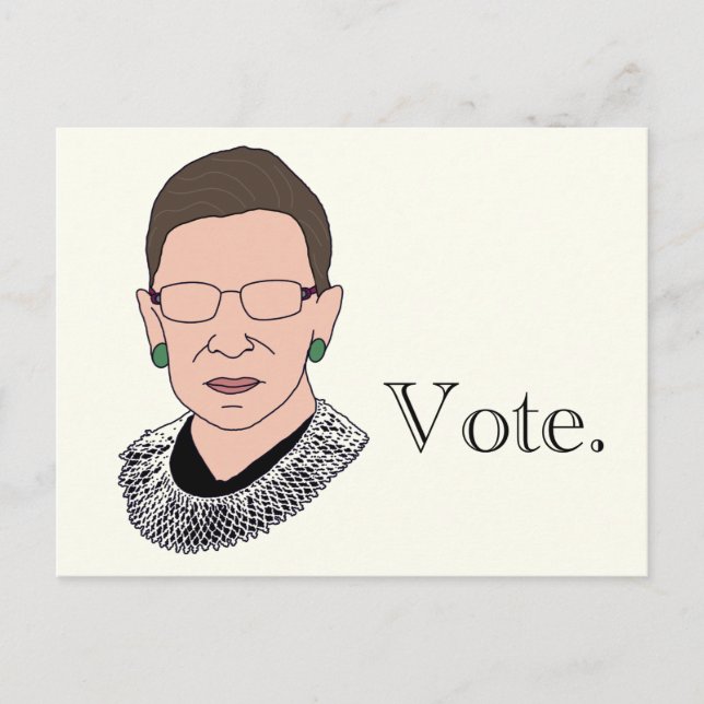 Cartão Postal De Festividades RBG Vote. (Frente)