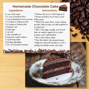 Cartão Postal De Festividades Receita de Bolo de Chocolate