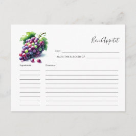 Cartão Postal De Festividades Receita para a Fruta da placa de receita da noiva