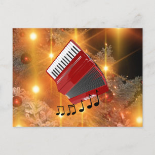 Cartão Postal De Festividades Red Accordion