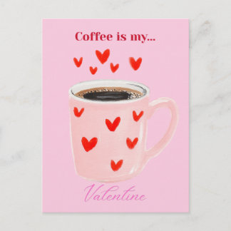 Cartão Postal De Festividades Red and Pink Coffee Love