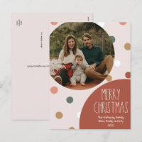 Red Boho Polka Dot Christmas Vertical Single Photo
