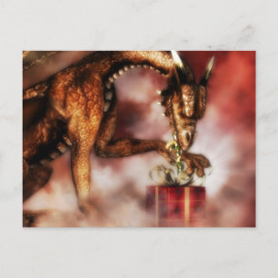 Cartão Postal De Festividades Red Dragons Christmas