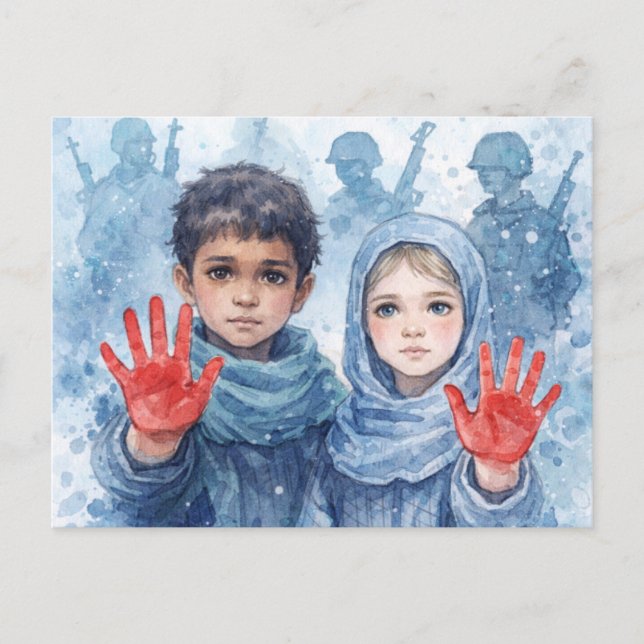 Cartão Postal De Festividades Red Hand Day Postcard Hope for Children (Frente)