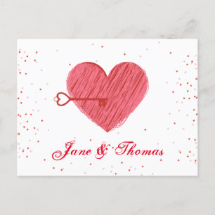 Cartão Postal De Festividades Red Love Heart Romance Modern Happy Valentines Day