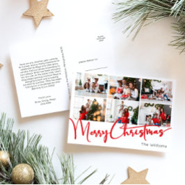 Cartão Postal De Festividades Red Script Feliz Ano de Natal Em Revisão 6 Foto