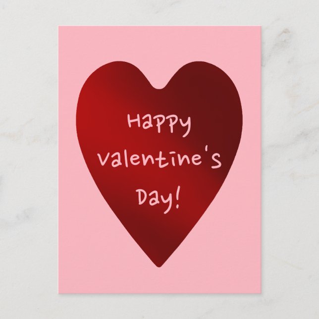 Cartão Postal De Festividades Red Valentines Day heart (Frente)