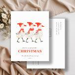 Cartão Postal De Festividades Red Winter Quacking Patos Natal Logotipo Comercial<br><div class="desc">Se precisar de mais alguma personalização,  por favor,  sinta-se à vontade para me enviar uma mensagem em yellowfebstudio@gmail.com.</div>