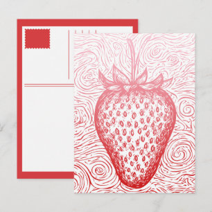 Cartão Postal De Festividades redemoinhos de morango