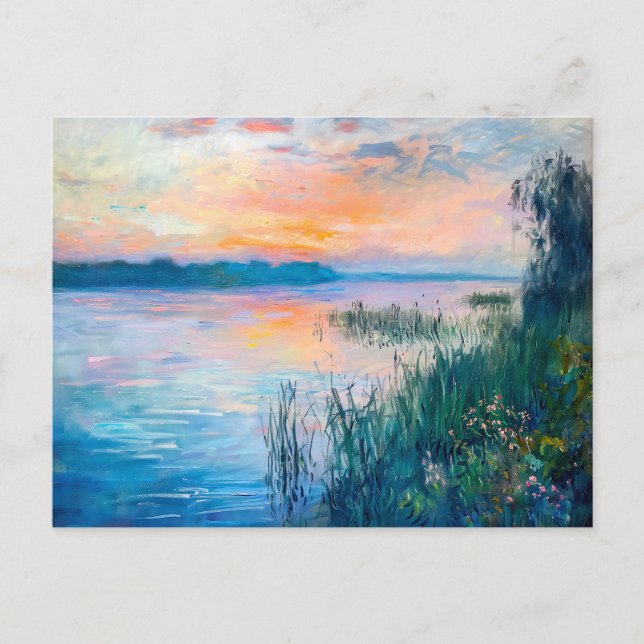 Cartão Postal De Festividades Reflexões do outono do Sunrise (Frente)