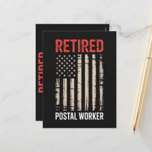 Cartão Postal De Festividades Reforma de Trabalhador Postal Aposentado