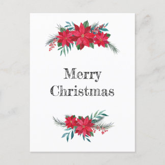 Cartão Postal De Festividades Refugio de invierno de Poinsettias