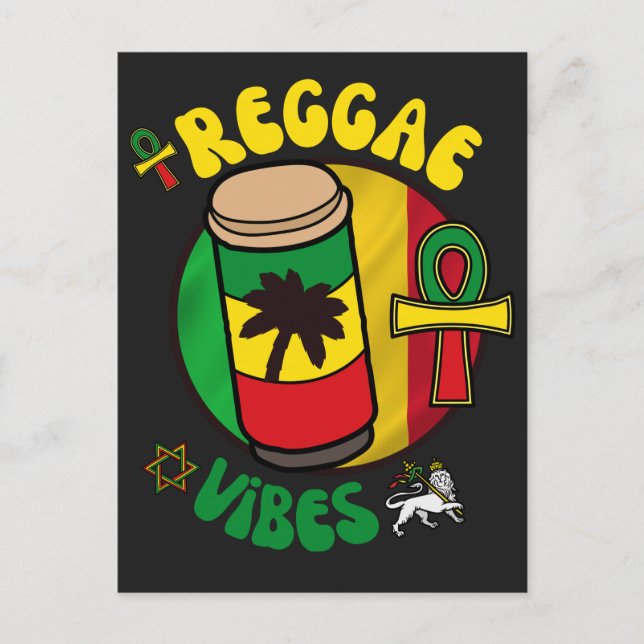 CARTÃO POSTAL DE FESTIVIDADES REGGAE VIBES (Frente)