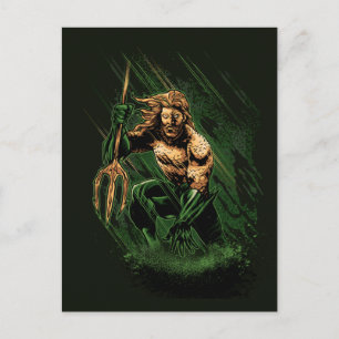 Cartão Postal De Festividades Rei do Oceano Tridente Guerreiro Arte Dinâmico de