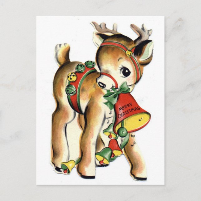 Cartão Postal De Festividades Reindeer (Frente)