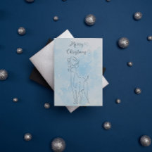 Reindeer Blue Lined Natal de inverno