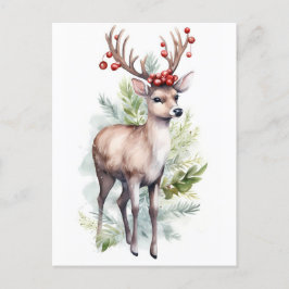 Cartão Postal De Festividades Reindeer de Natal