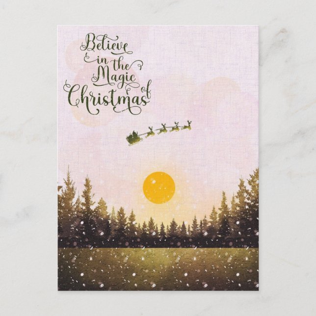 Cartão Postal De Festividades Reindeer de Natal (Frente)