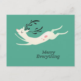 Cartão Postal De Festividades Reindeer Feliz Tudo