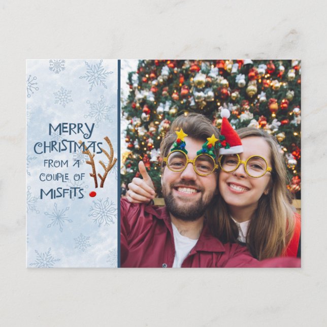 Cartão Postal De Festividades Reindeer Red-Nosed abstrato, de Misfits (Frente)