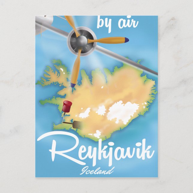 Cartão Postal De Festividades Reiquiavique, poster de viagens de férias da Islân (Frente)