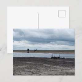 Cartão Postal De Festividades Relic of the Deep: Sunken Boat na Usina de Warland