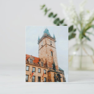 Cartão Postal De Festividades Relógio Astronômico de Praga, Antiga Praça da Cida